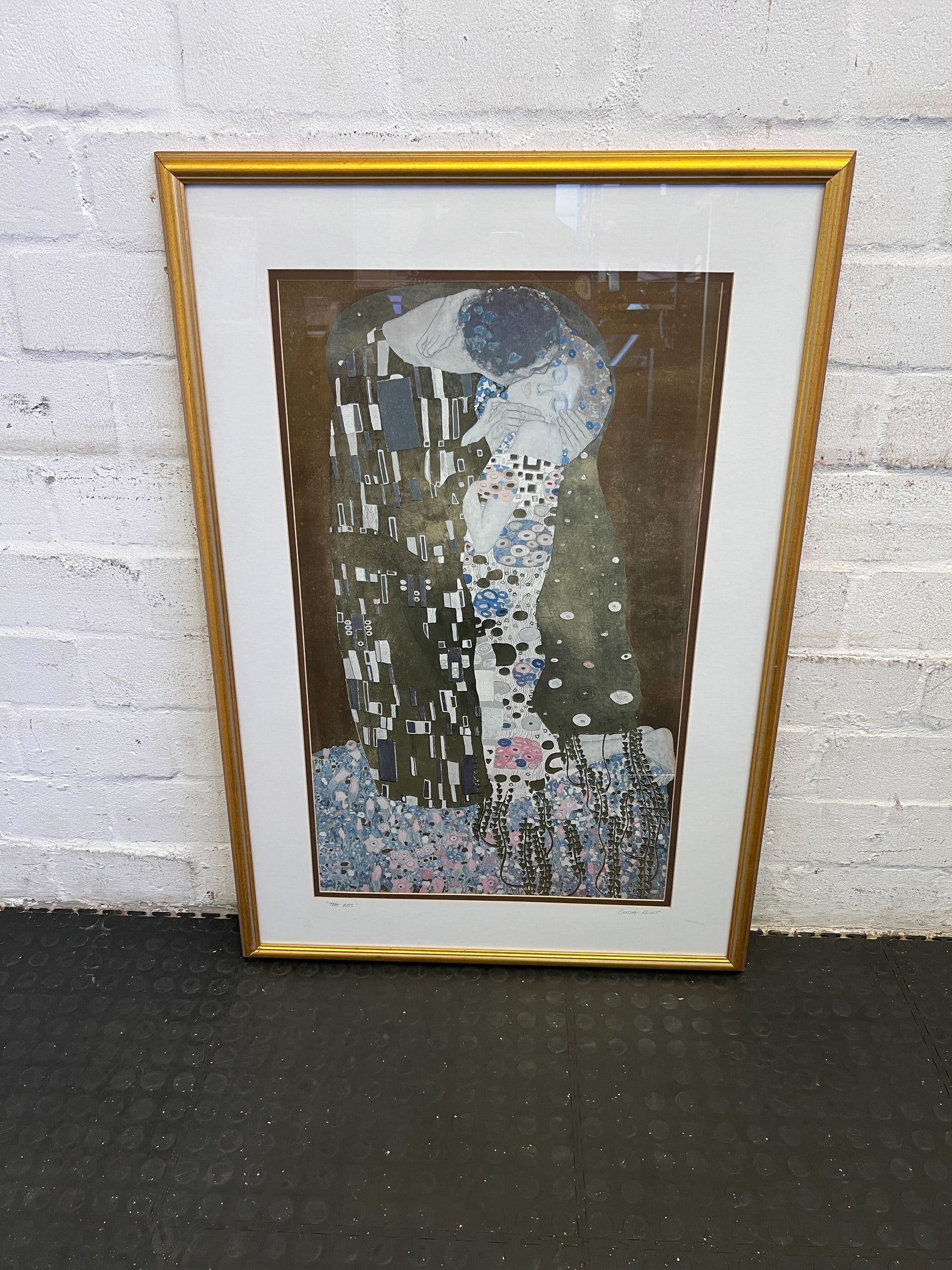 Elegant Framed Art Print of Lovers in Gold Frame 110 x 75cm