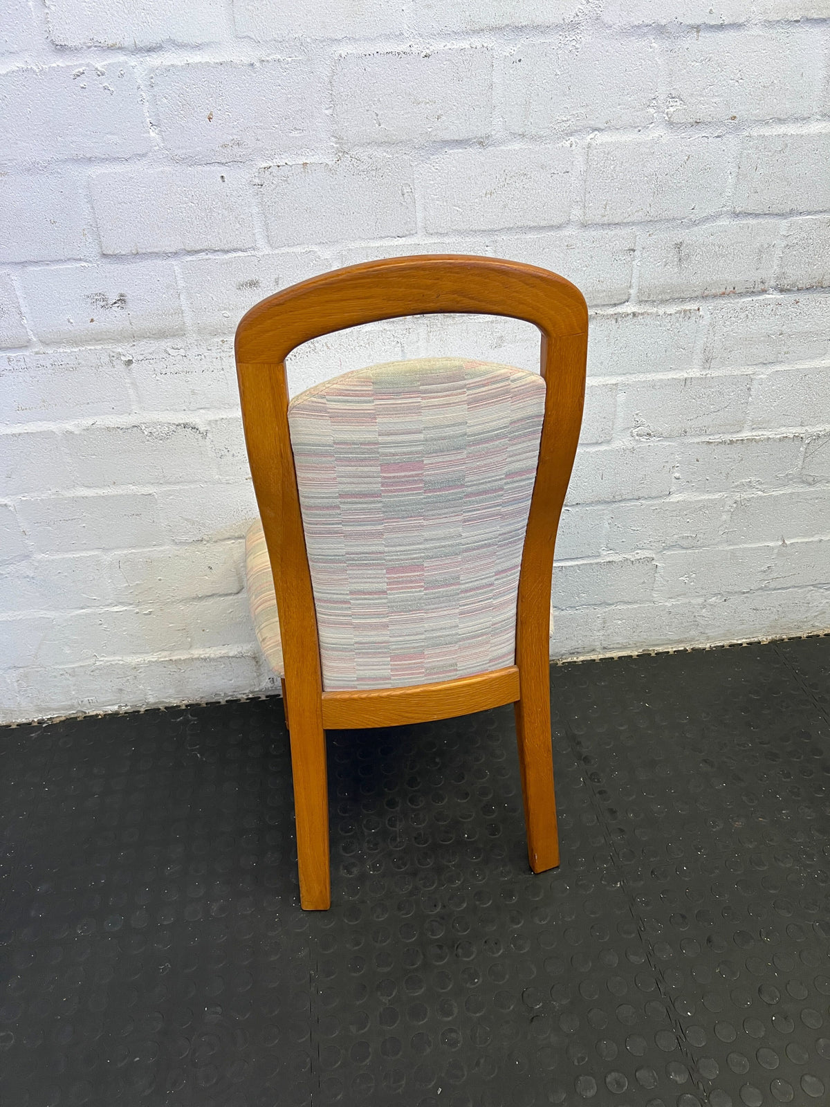 Cozy Wooden Dining Chair with Colorful Upholstery – Minor Wear - PRICE DROP - 2ndhandwarehouse.com