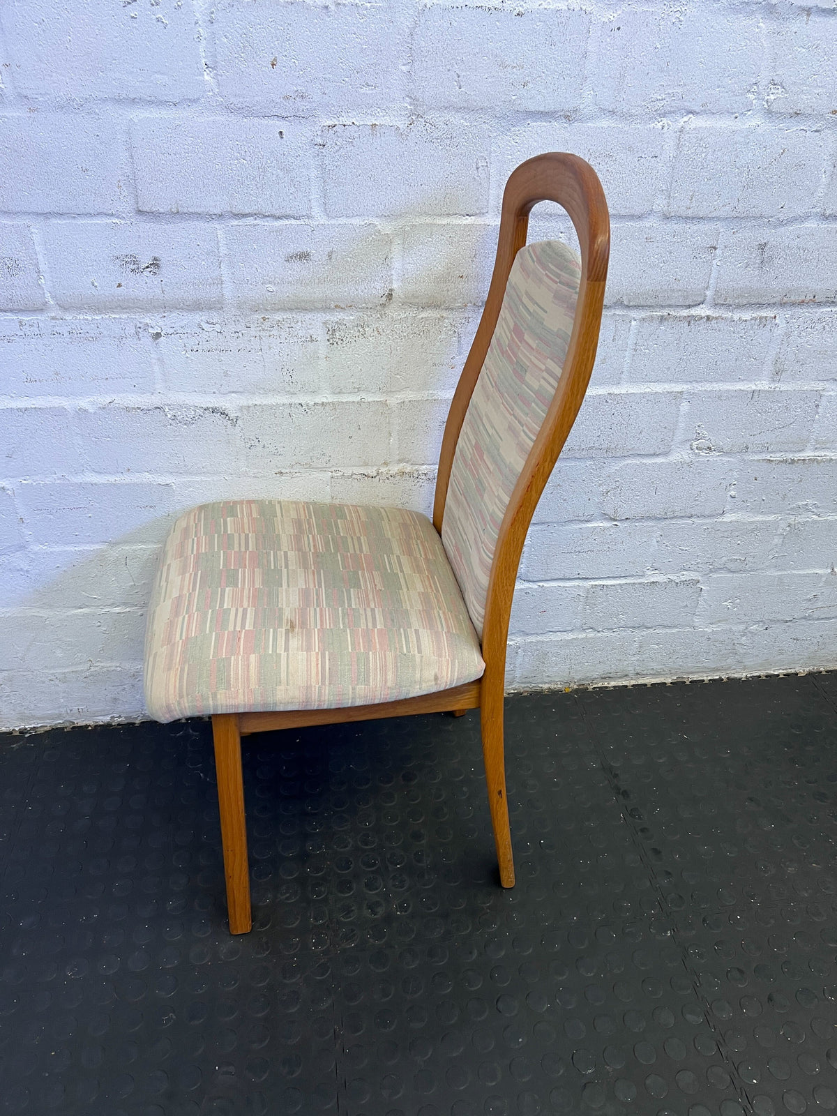 Cozy Wooden Dining Chair with Colorful Upholstery – Minor Wear - PRICE DROP - 2ndhandwarehouse.com