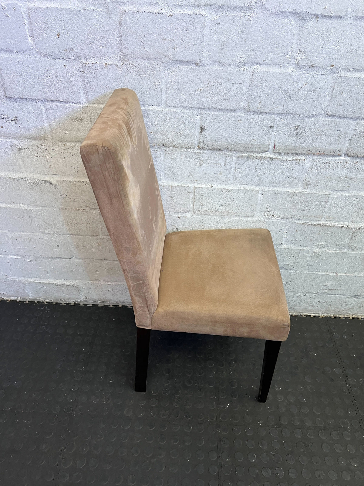 Elegant Beige Upholstered Dining Chair with Minor Wear - PRICE DROP - 2ndhandwarehouse.com