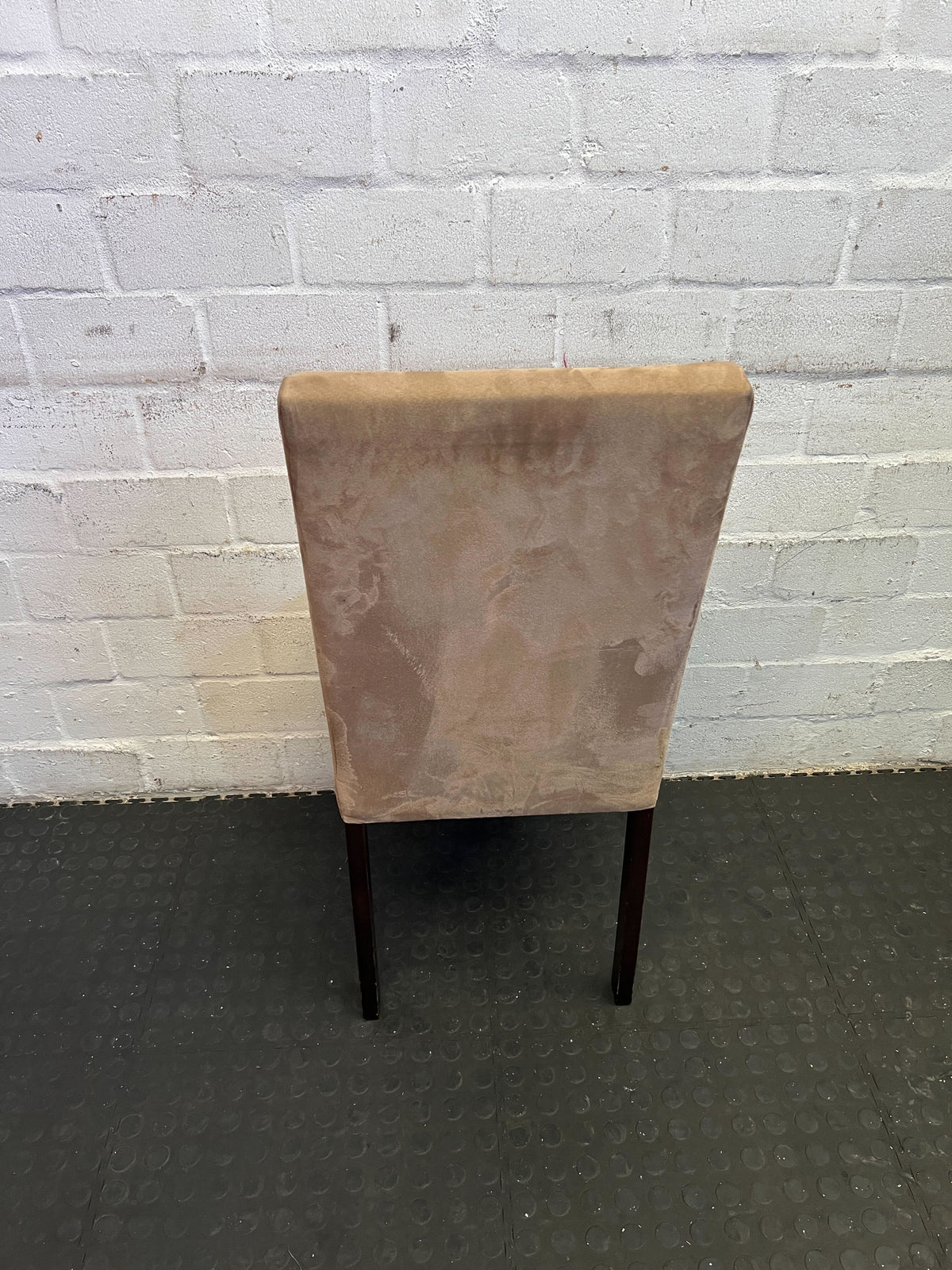 Elegant Beige Upholstered Dining Chair with Minor Wear - PRICE DROP - 2ndhandwarehouse.com