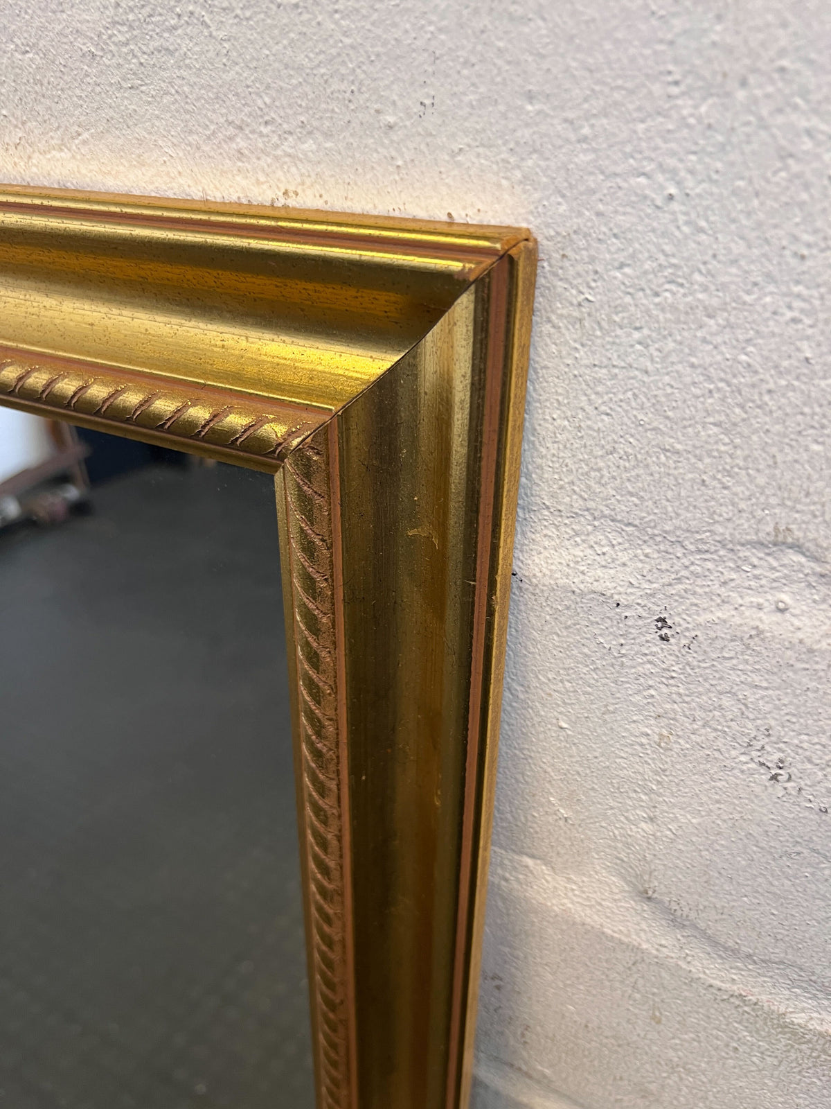 Elegant Gold Framed Wall Mirror – Vintage Style with Minor Wear