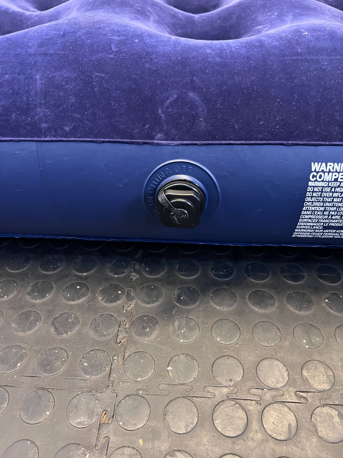 Inflatable Queen-Sized Air Mattress – Deep Purple Velvet Finish