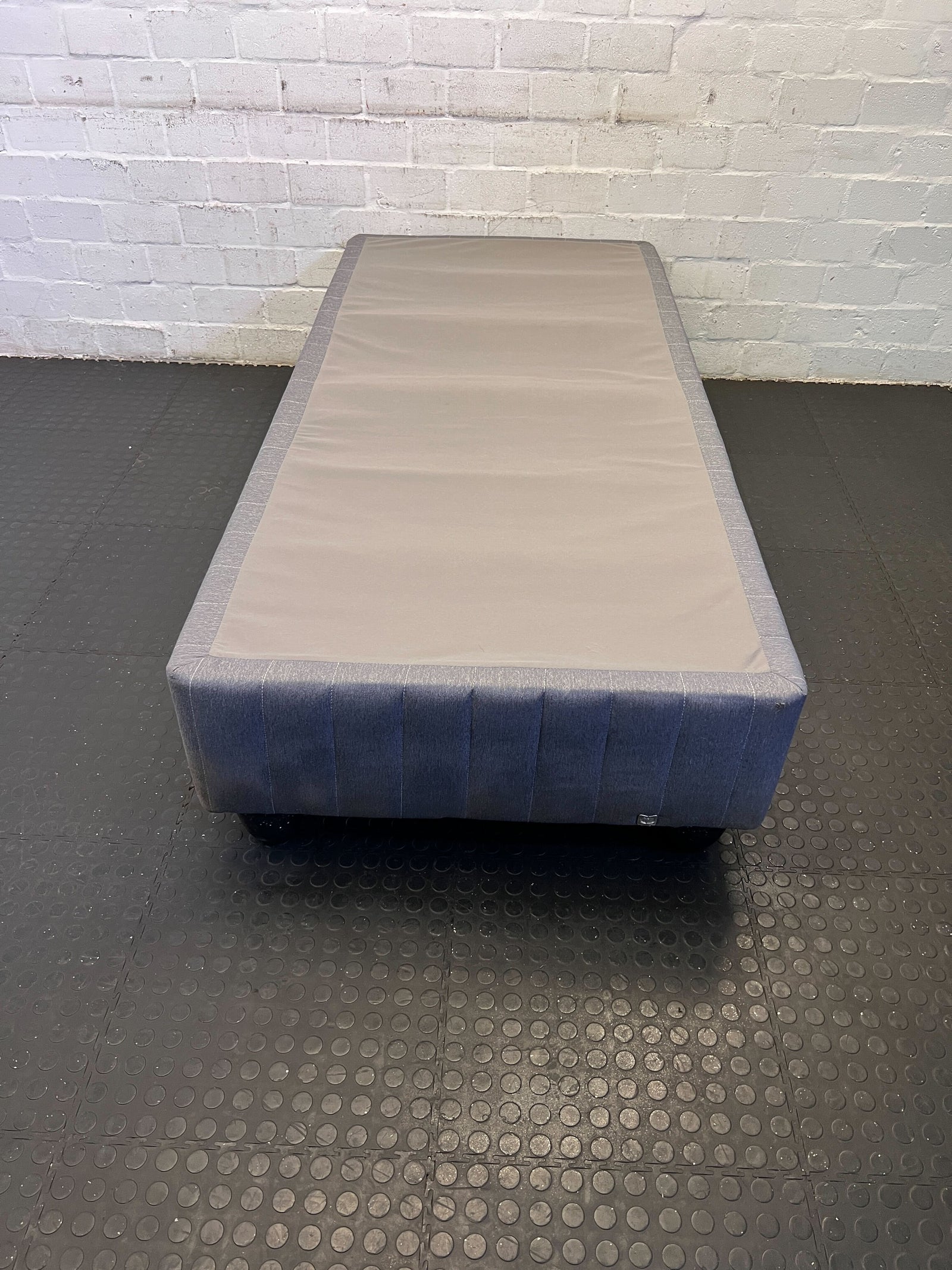 Stylish Grey Upholstered 3/4 Bed Base with Minor Wear