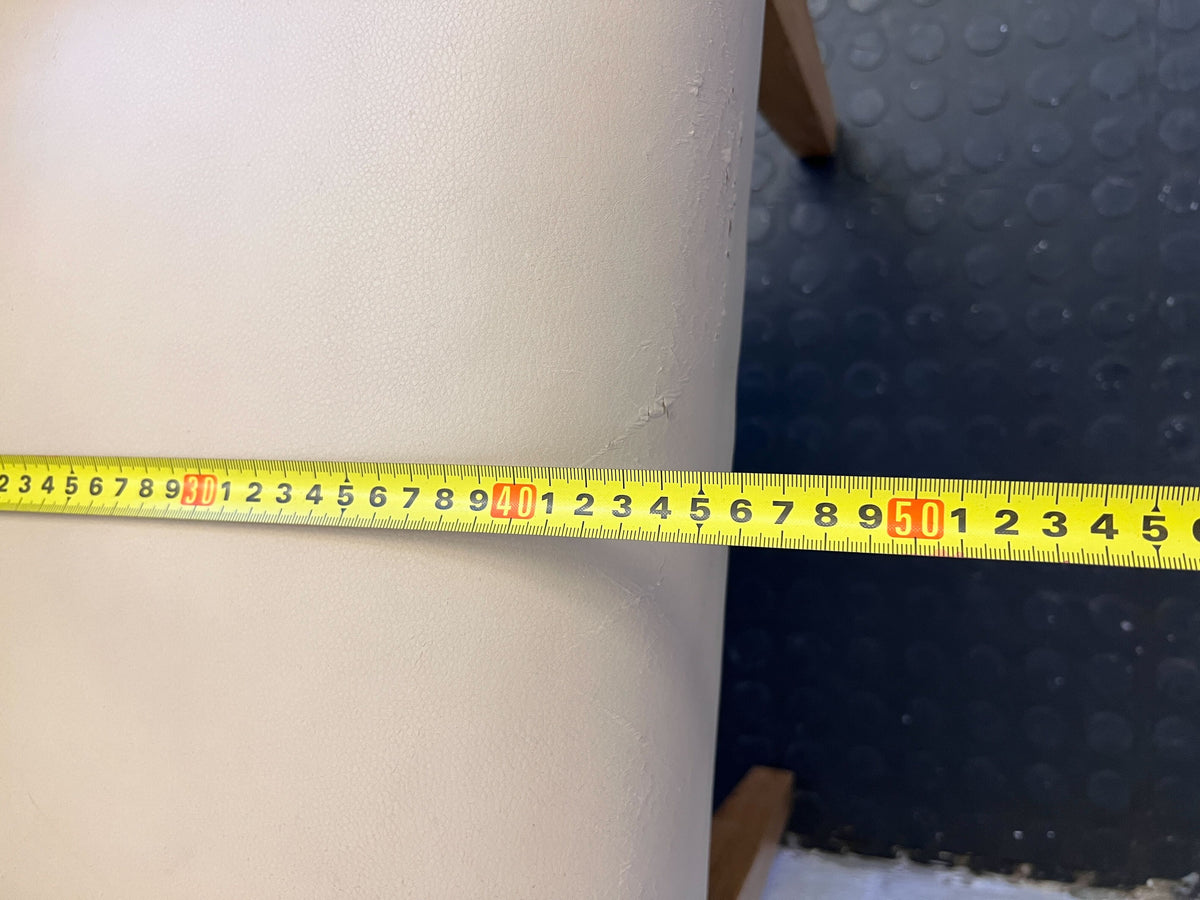 Elegant Cream Upholstered Dining Chair with Oak Legs - Minor Wear - PRICE DROP