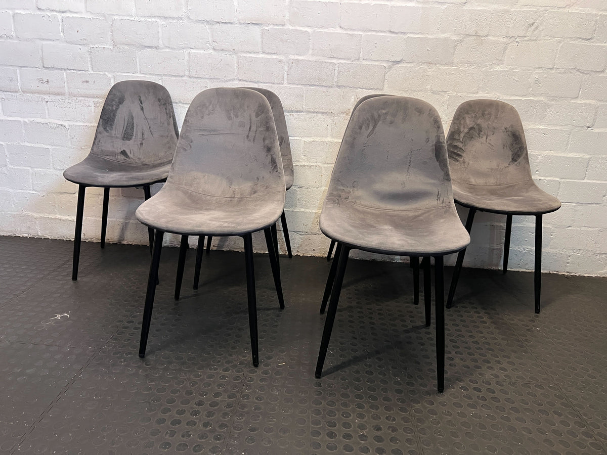 Stylish Grey Fabric Chair with Black Legs - Minor Wear - PRICE DROP - 2ndhandwarehouse.com