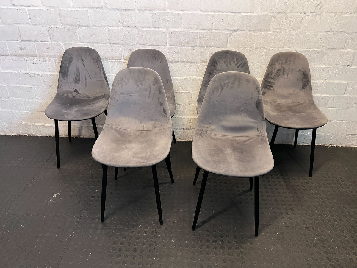 Stylish Grey Fabric Chair with Black Legs - Minor Wear - PRICE DROP - 2ndhandwarehouse.com