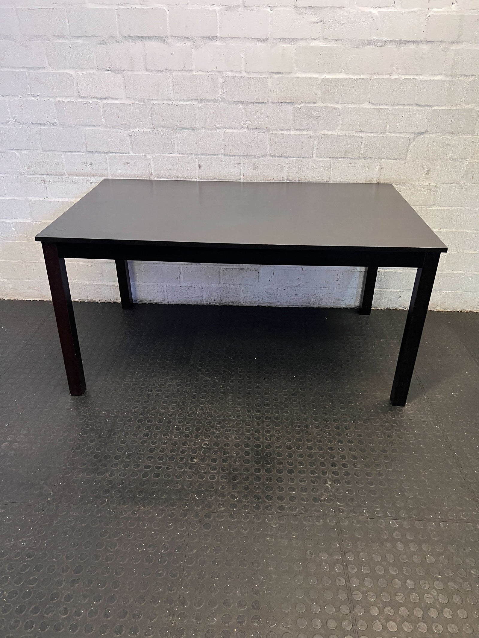 Modern Black Rectangular Dining Table – Minor Scratches