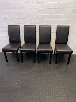 Sleek Black Faux Leather Dining Chair with Minor Surface Wear - PRICE DROP - 2ndhandwarehouse.com