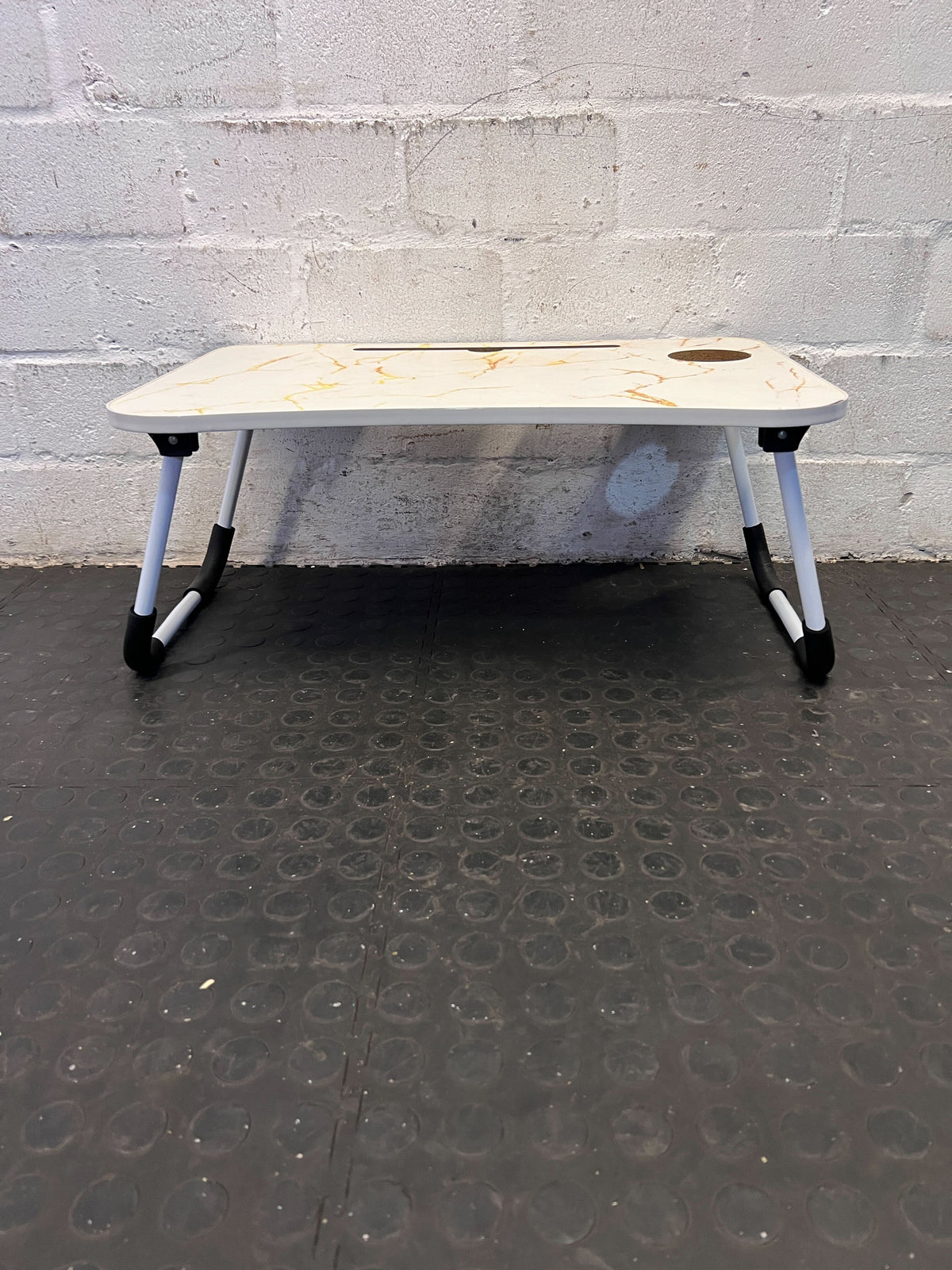 Portable Marble-Effect Laptop Table with Cup Holder - Minor Scratches