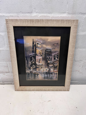 Framed Vintage Theatre Poster Print in Distressed Cream Frame - 2ndhandwarehouse.com