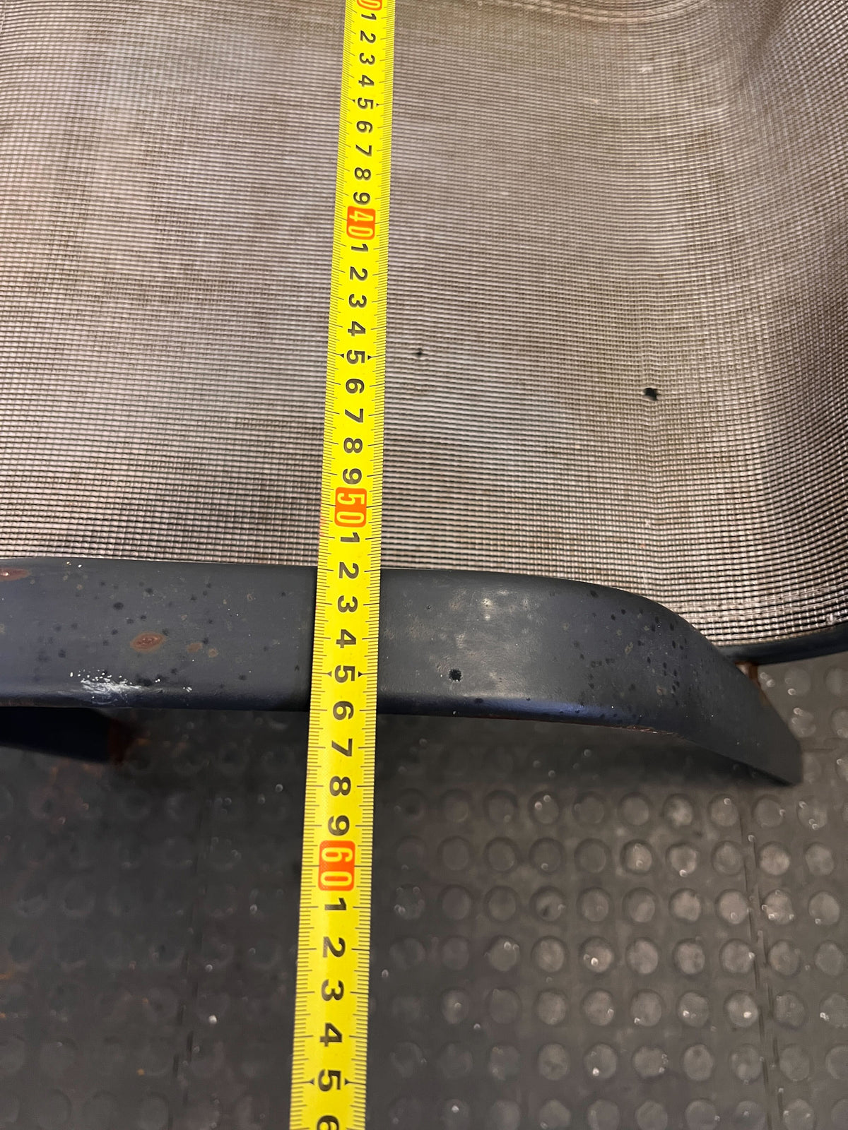 Sturdy Black Metal Outdoor Chair with Mesh Seat – Minor Wear