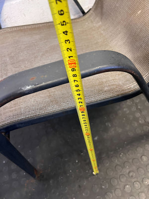 Sturdy Black Metal Outdoor Chair with Mesh Seat – Minor Wear