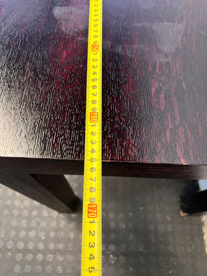 Rectangular Black Wooden Table with Wear