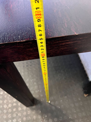 Rectangular Black Wooden Table with Wear