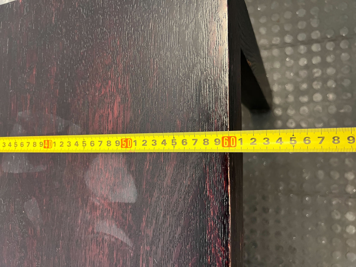 Rectangular Black Wooden Table with Wear