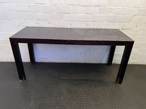 Rectangular Black Wooden Table with Wear