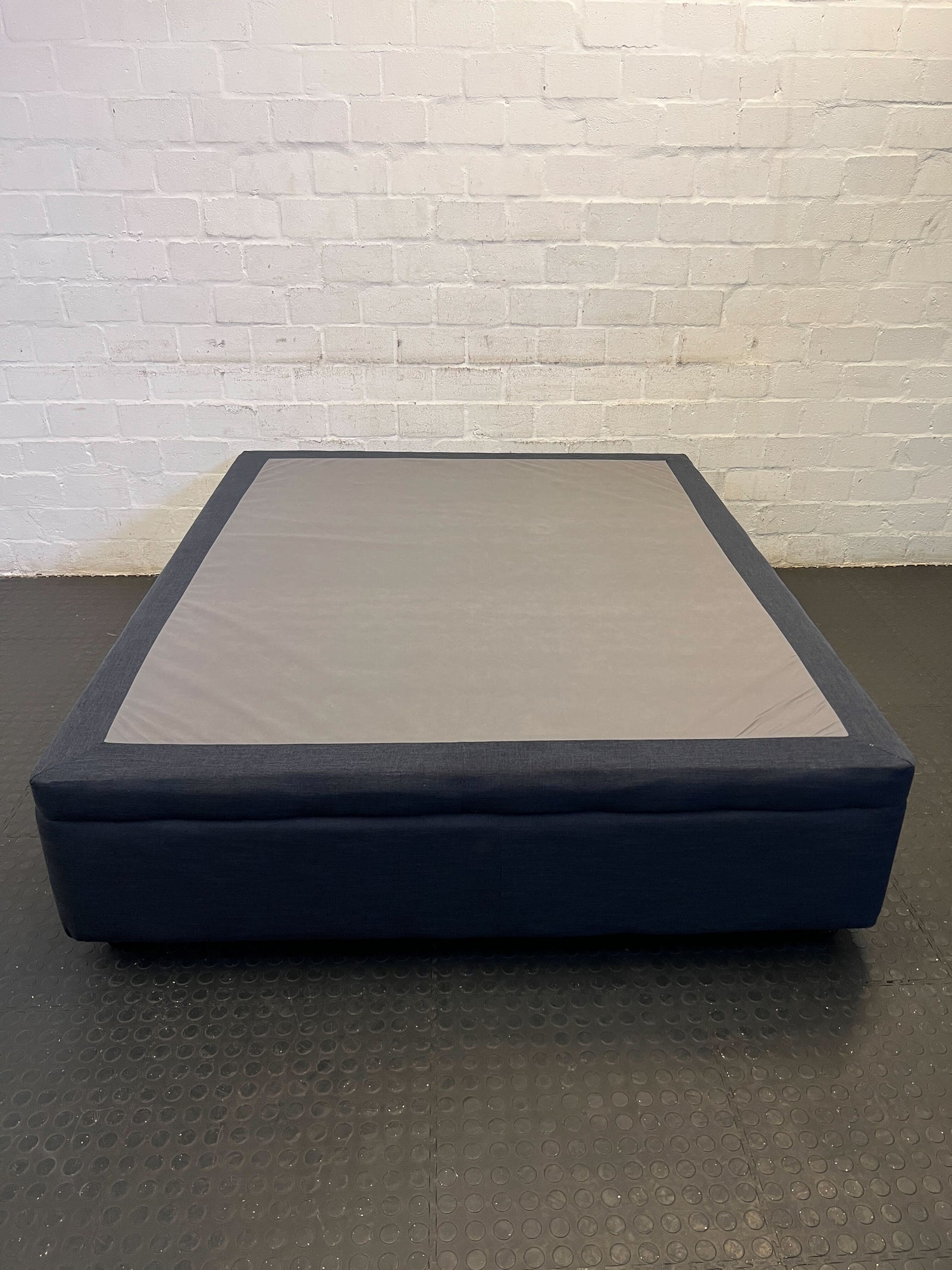 Spacious Navy Blue Fabric Storage Bed - Minor Wear