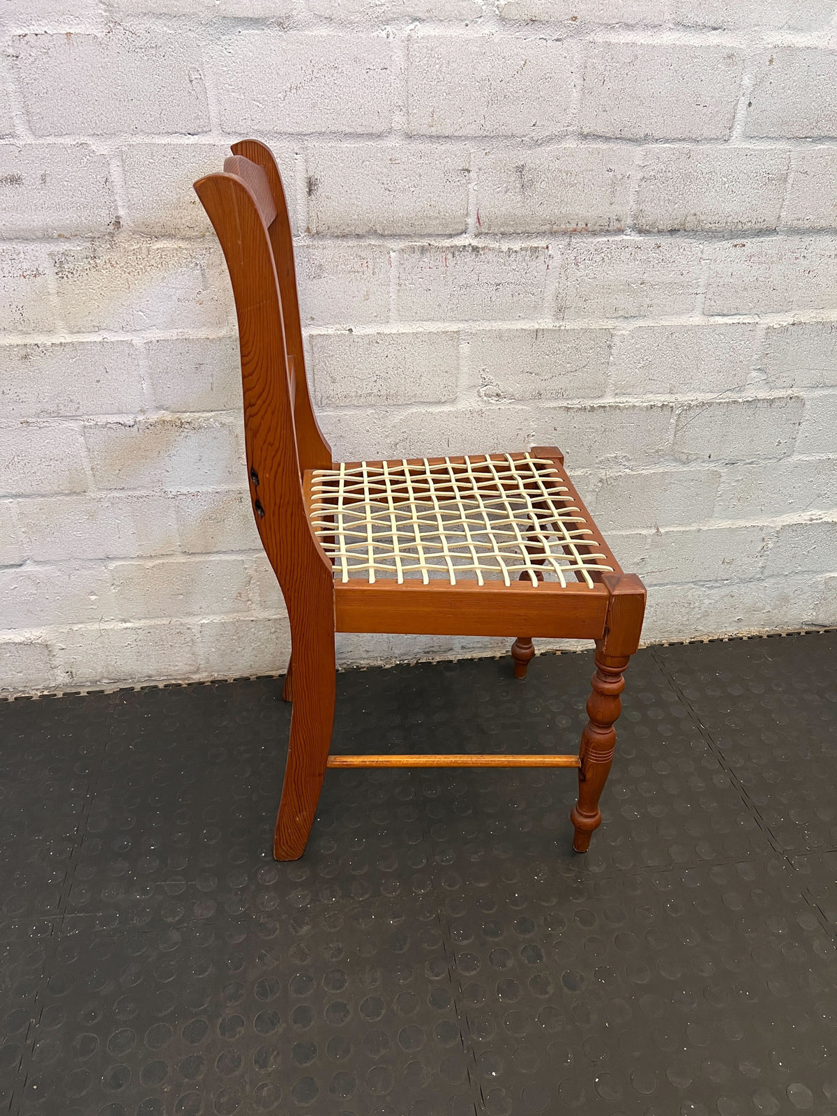 Rustic Wooden Chair with Woven Seat - Charmingly Vintage - PRICE DROP - 2ndhandwarehouse.com