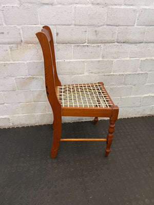 Rustic Wooden Chair with Woven Seat - Charmingly Vintage - PRICE DROP - 2ndhandwarehouse.com