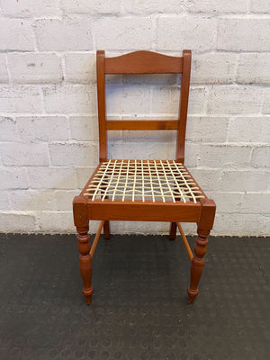 Rustic Wooden Chair with Woven Seat - Charmingly Vintage - PRICE DROP - 2ndhandwarehouse.com