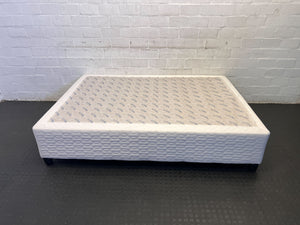 Stylish White Fabric Bed Frame with Modern Design