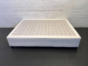 Stylish White Fabric Bed Frame with Modern Design