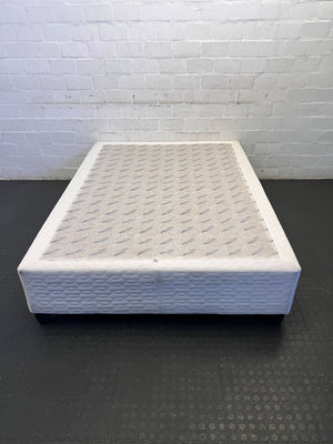 Stylish White Fabric Bed Frame with Modern Design