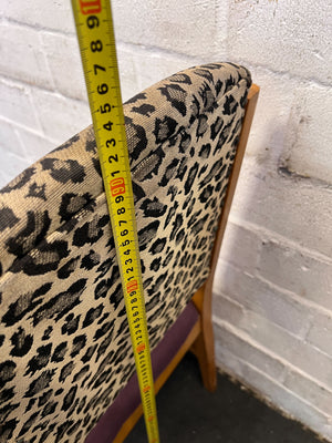 Chic Leopard Print Dining Chair with Purple Seat Cushion - PRICE DROP - 2ndhandwarehouse.com