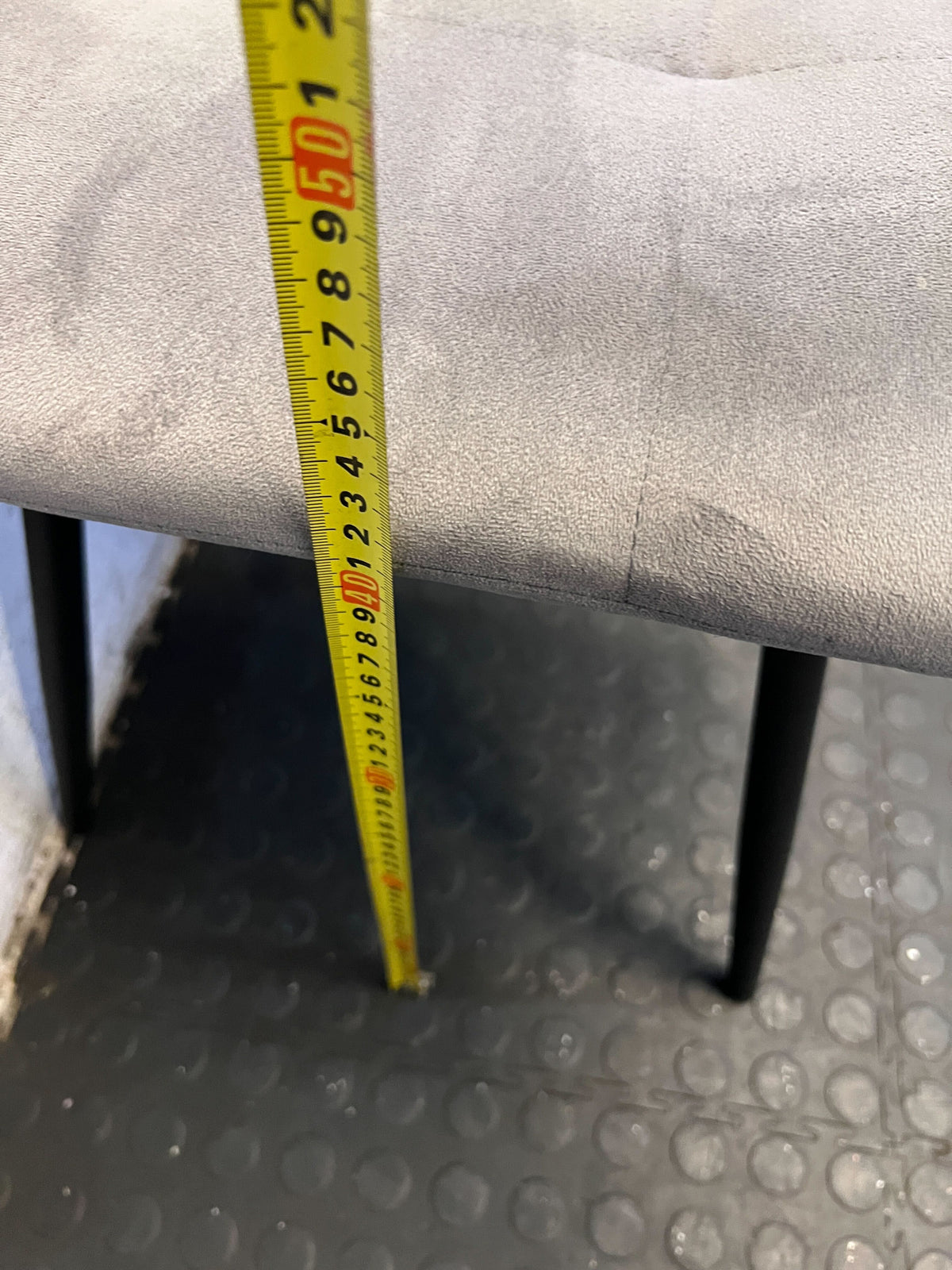 Stylish Grey Velvet Dining Chair with Black Legs - Minor Wear - PRICE DROP - 2ndhandwarehouse.com