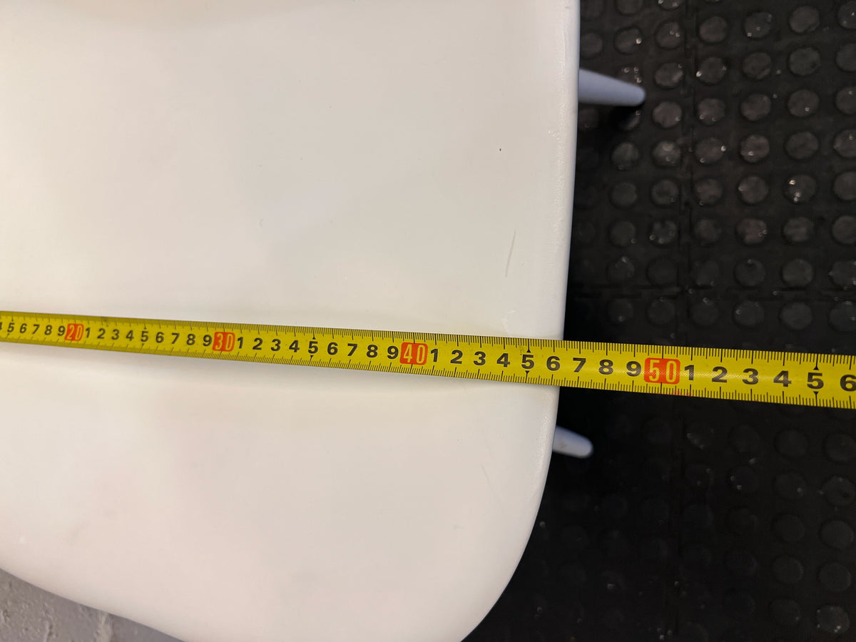 Modern White Plastic Chair with Wooden Legs - Minor Wear