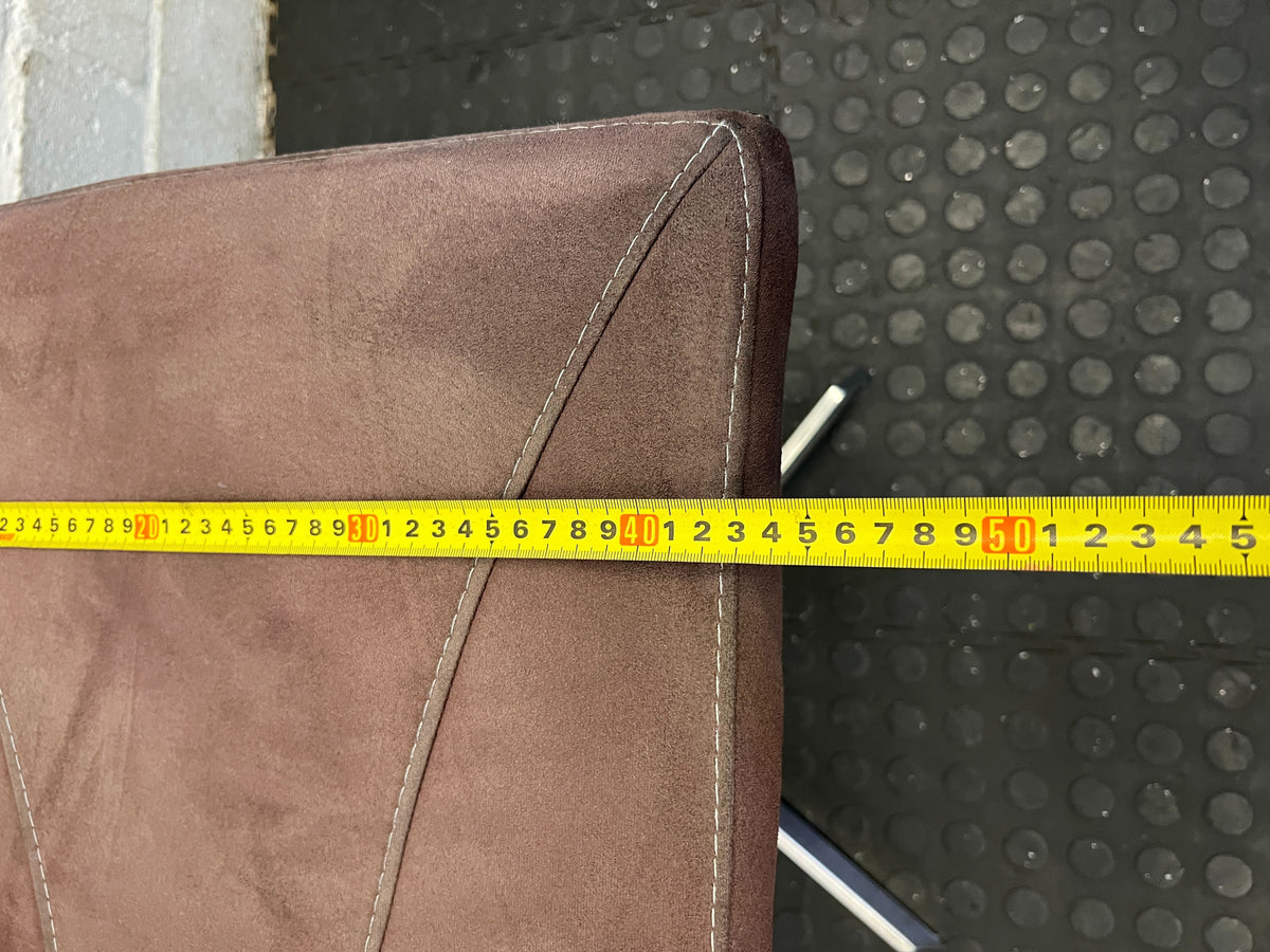 Stylish Brown Faux Leather Accent Chair with Metal Base