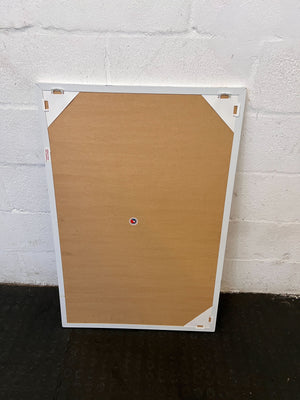 Bright Blue Fabric Pinboard with White Frame 90 x 60cm - PRICE DROP