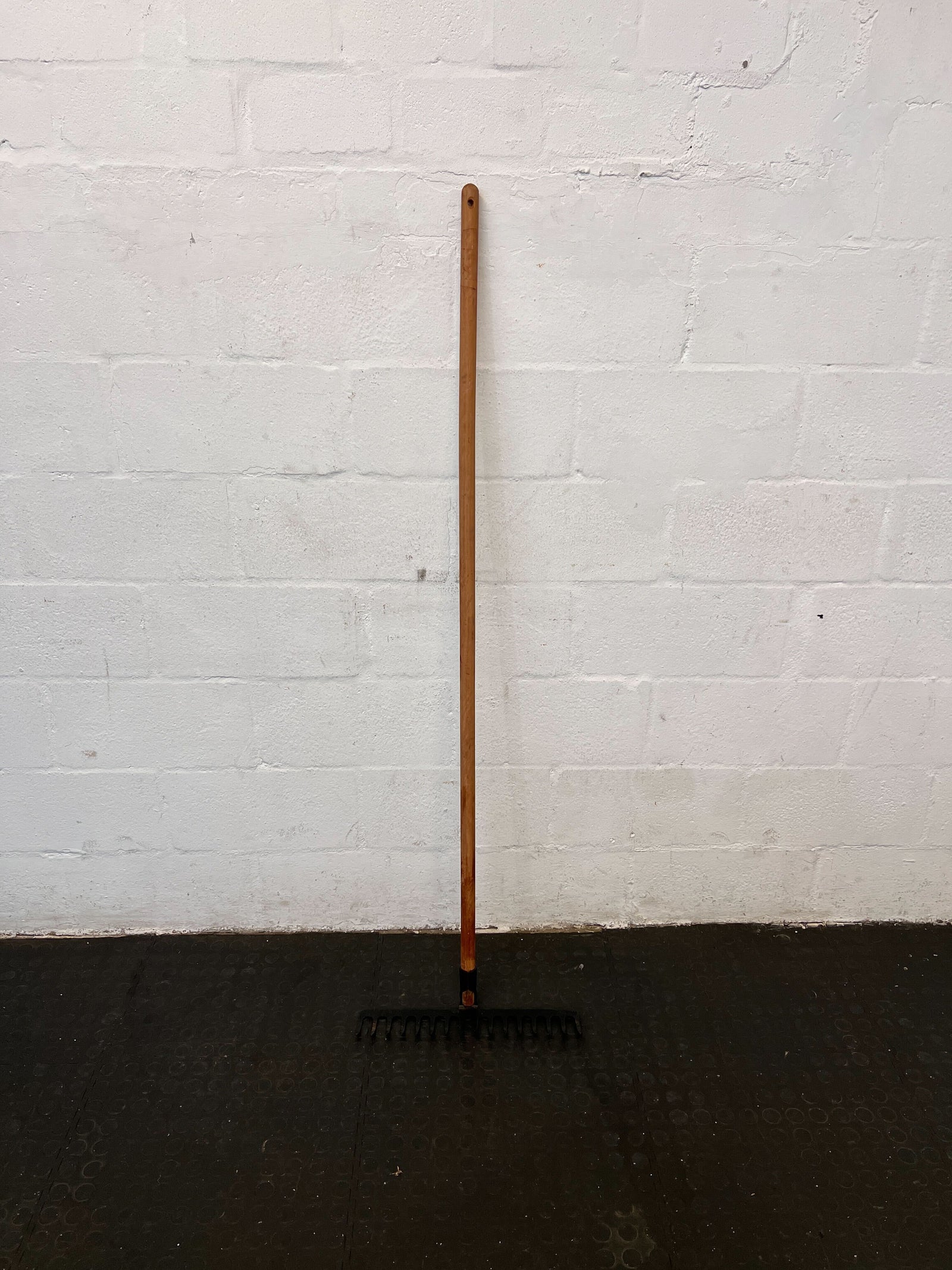 Vintage Wooden Garden Rake with 10 Tines for Landscaping