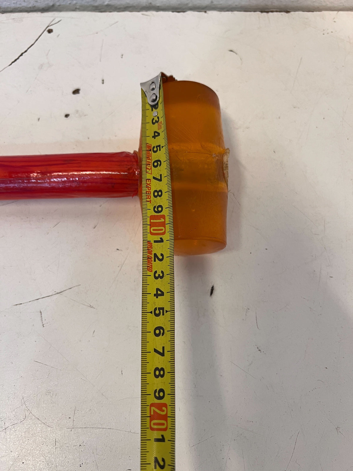 Vintage Orange Rubber Mallet with Red Handle – Minor Damage