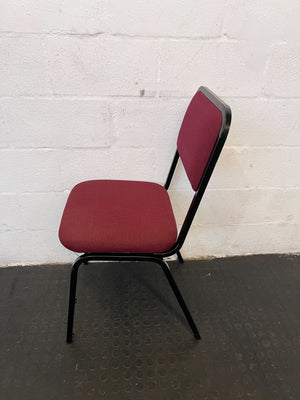 Sturdy Red Visitors Chair with Metal Frame