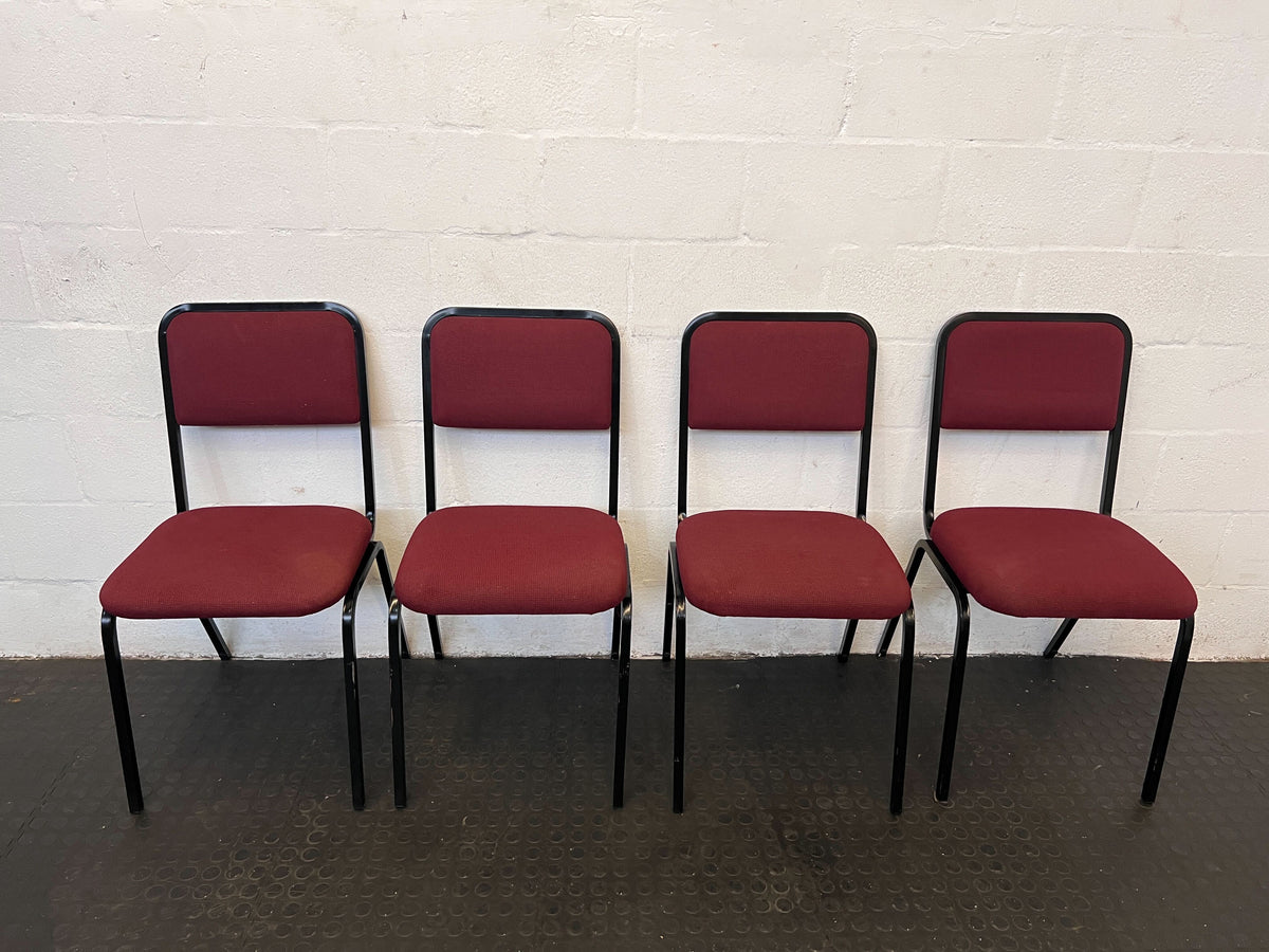 Sturdy Red Visitors Chair with Metal Frame