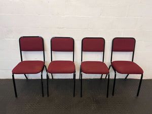 Sturdy Red Visitors Chair with Metal Frame