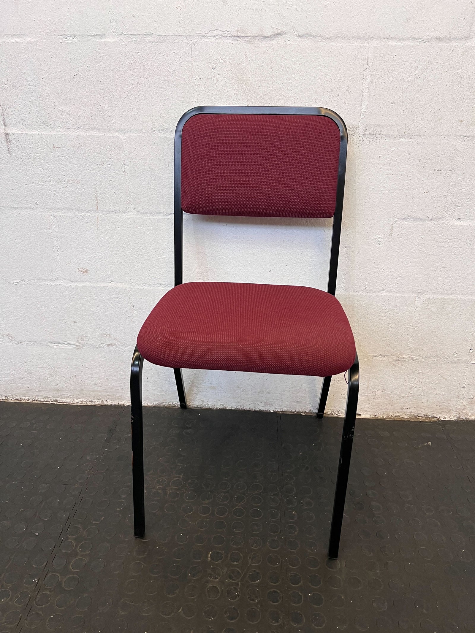 Sturdy Red Visitors Chair with Metal Frame