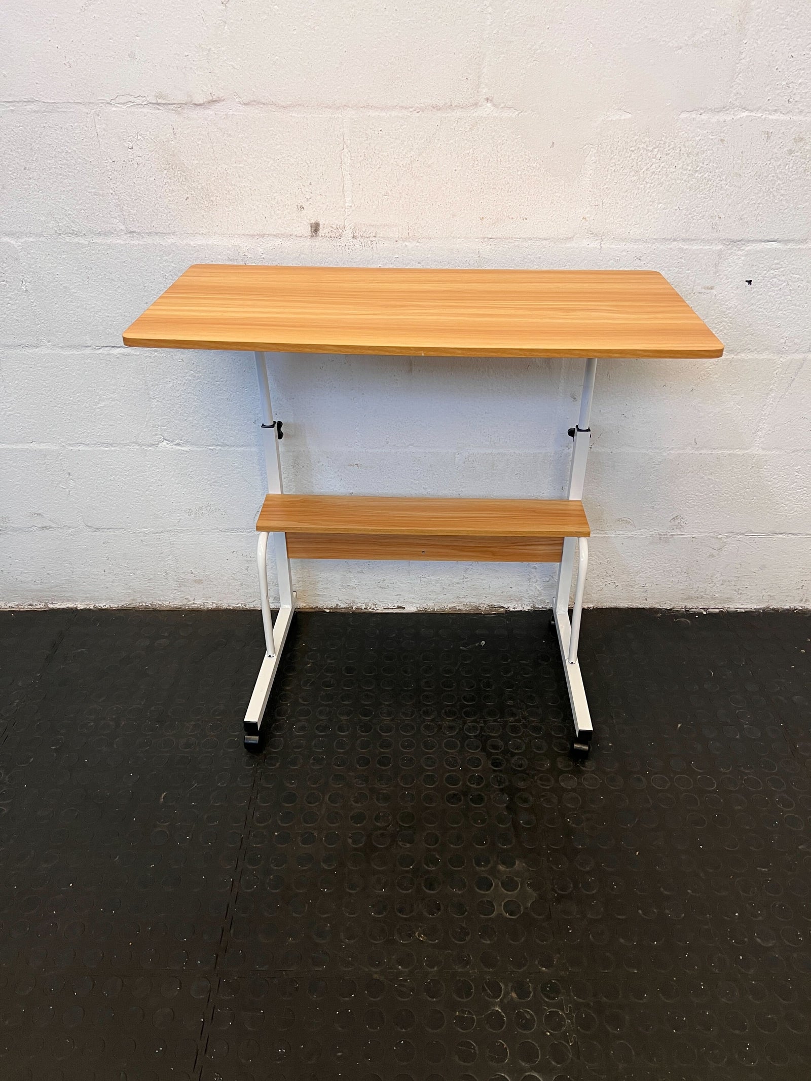 Standing Desk with Adjustable White Frame