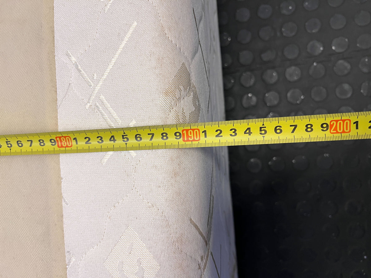 Queen Size White Upholstered Bed Frame with Minor Stains