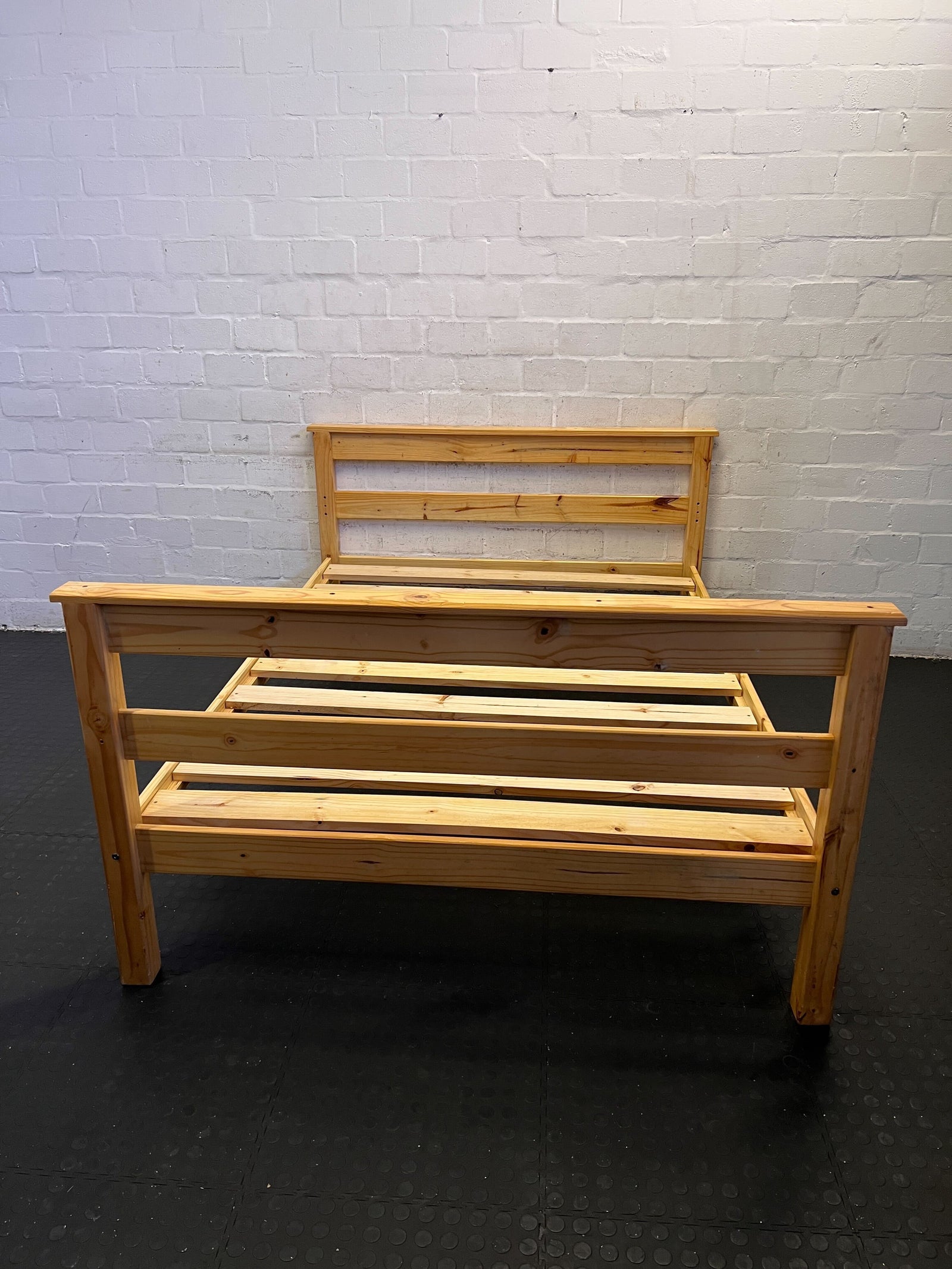 Solid Pine Wood Double Bed Frame – Rustic Charm & Minimal Wear
