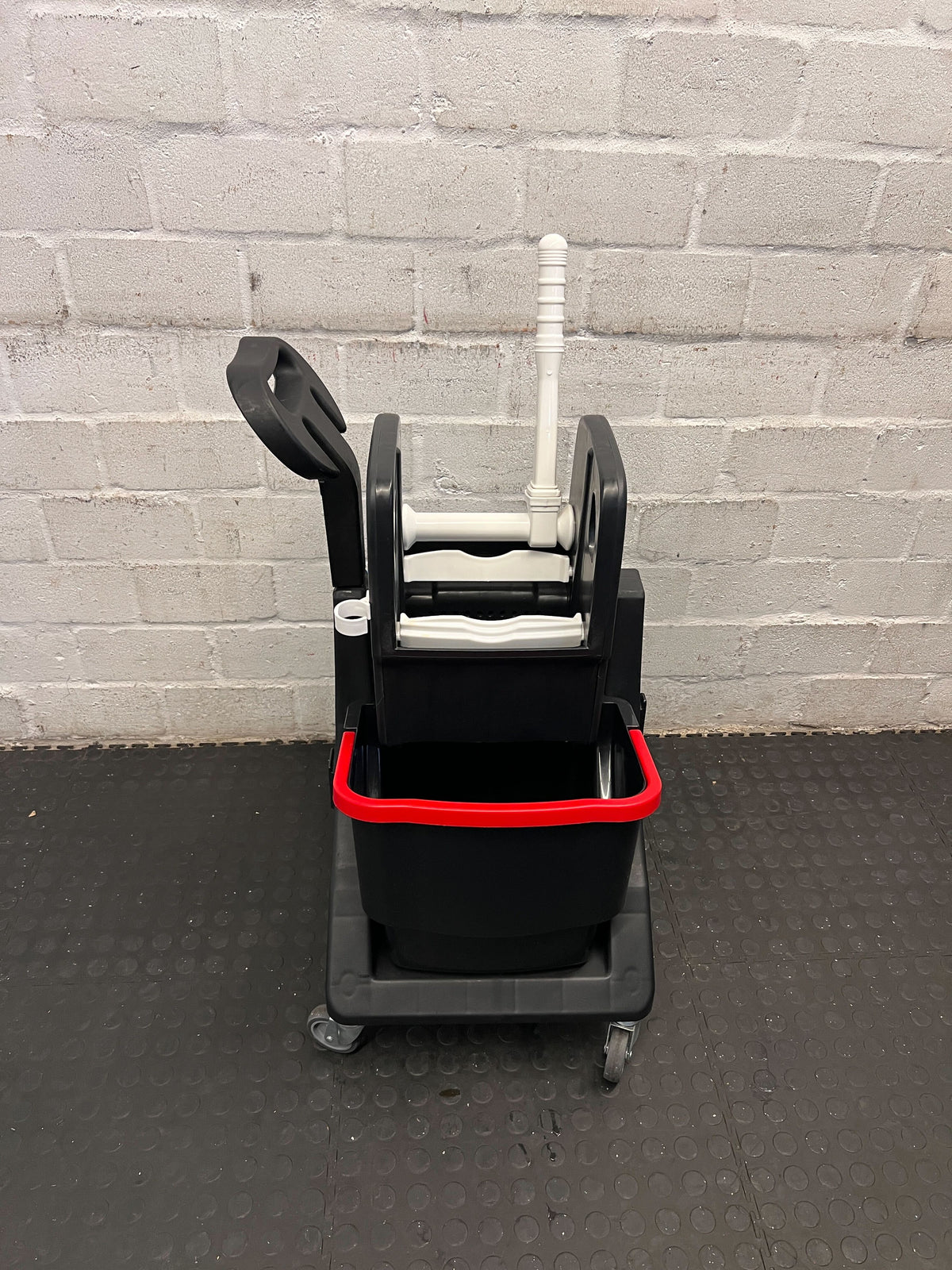 Durable 2-Compartment Cleaning Trolley with Color-Coded Bins