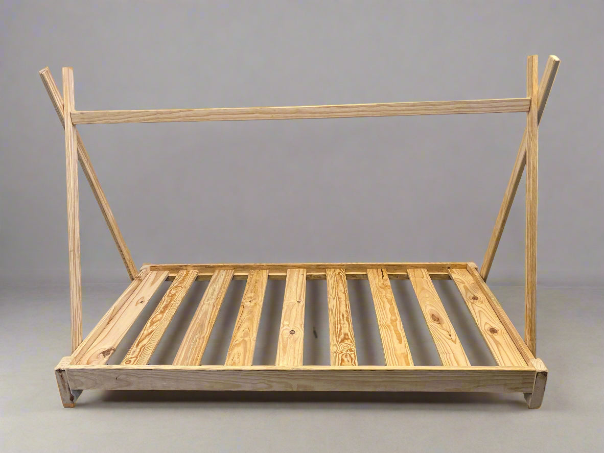 Stylish Wooden A-Frame Kids Bed – Natural Finish - REDUCED
