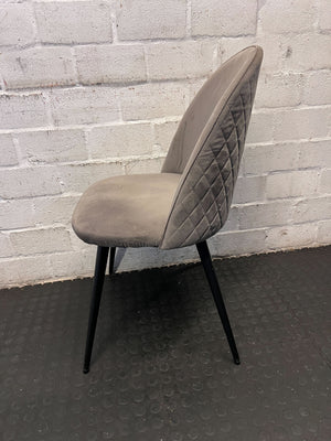 Stylish Grey Velvet Dining Chair with Black Legs – Minor Marks - 2ndhandwarehouse.com