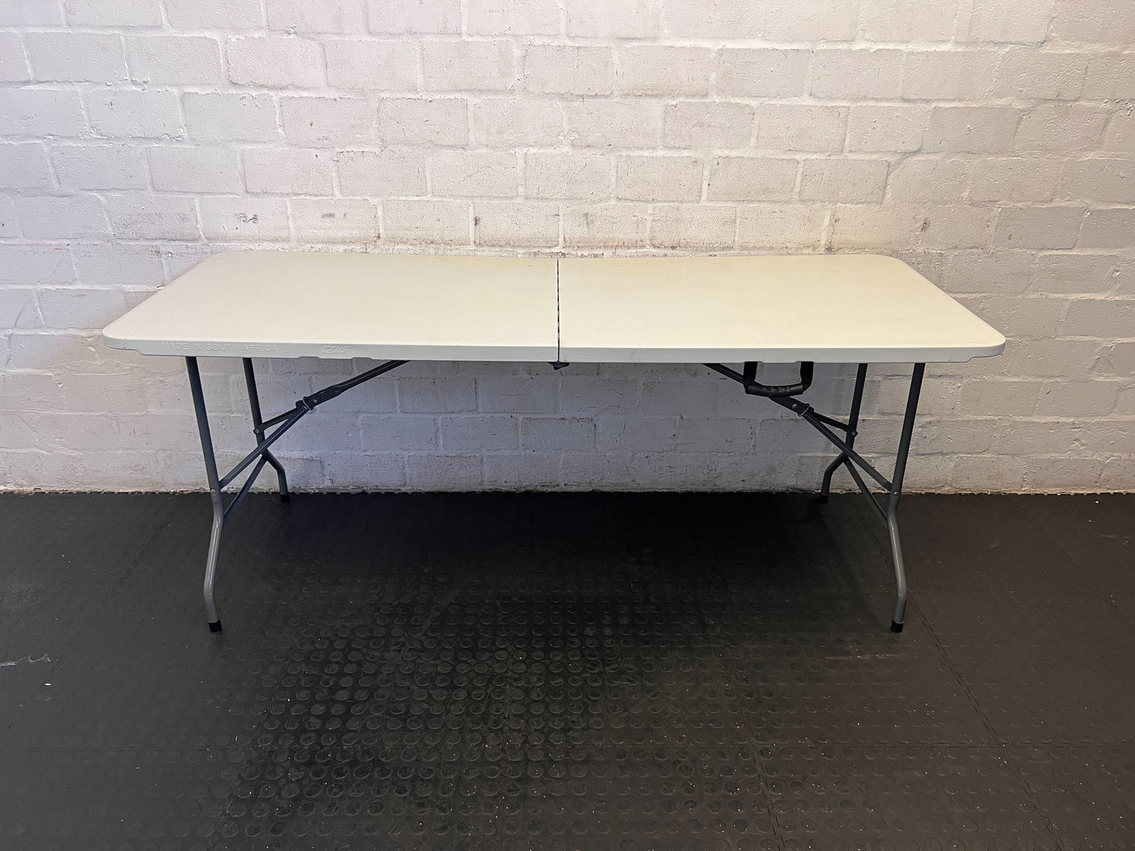 Versatile Folding Plastic Table - Light Grey - Sturdy and Portable