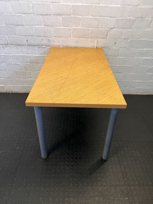 Stylish Oak-Effect Dining Table with Metal Legs - Minor Scratch - PRICE DROP