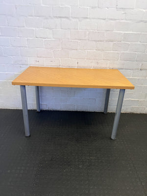 Stylish Oak-Effect Dining Table with Metal Legs - Minor Scratch - PRICE DROP