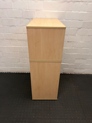 Sturdy Light Wood 3-Shelf Storage Unit with Cabinet - Great Condition