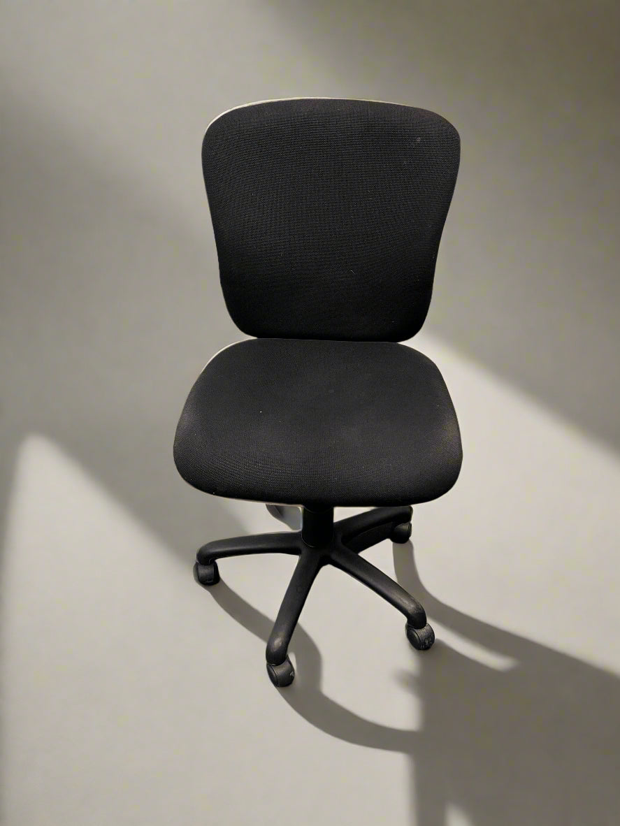 Ergonomic Black Office Chair with Smooth Rolling Wheels